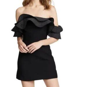 C/Meo Collective Black Off Shoulder Mini Dress